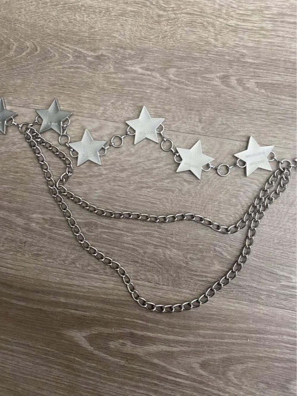 Silver Layered Star Chain Belt with Rhinestones | Y2K Glam Waist Belt - Picture 4 of 5